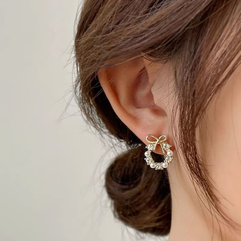 小巧蝴蝶结2021年新款潮耳环网红气质耳钉925纯银银针韩国耳饰