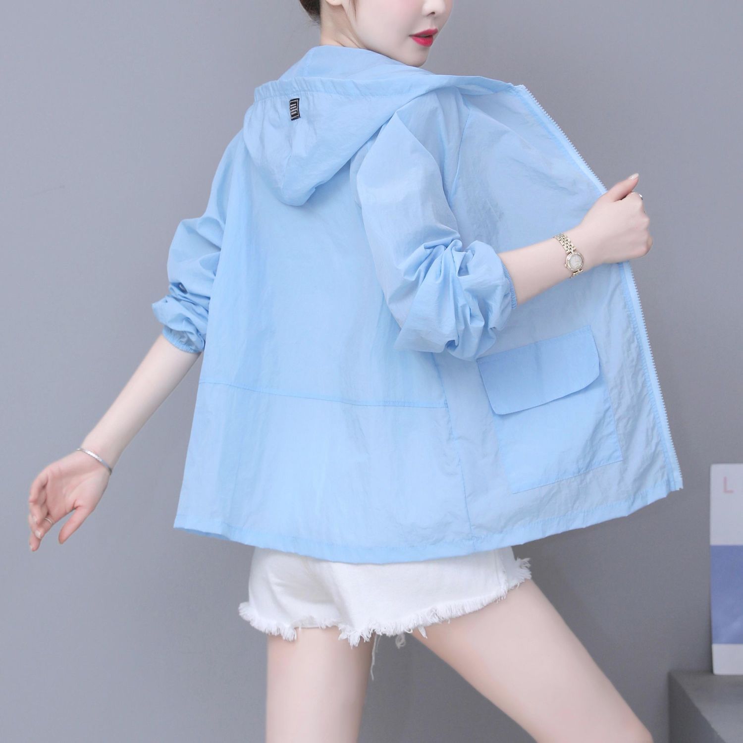 防晒衣女薄衫短外套2021新款夏季百搭上衣服大码防晒罩衫衣女长袖