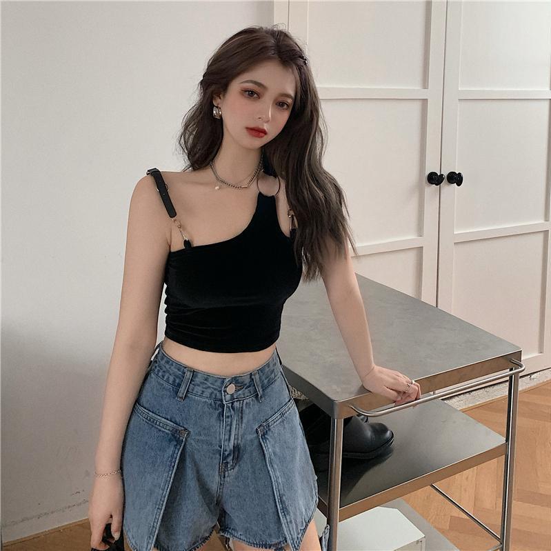 Jeans women's spring and autumn new loose high waist thin wide legs straight tube long pants design feeling removable shorts fashion