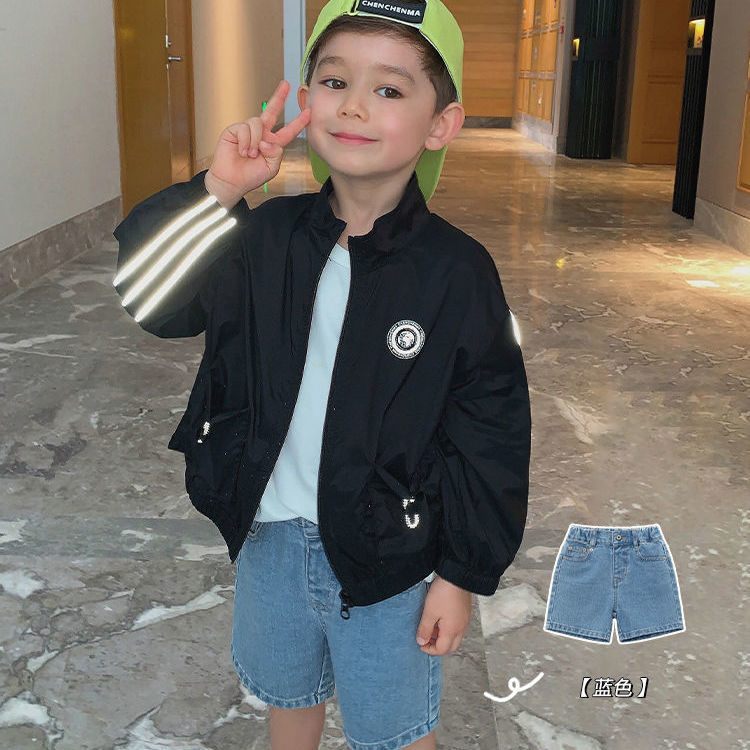 Children's clothing boy pants 2021 summer new children's jeans casual all-match baby shorts five-point pants outerwear