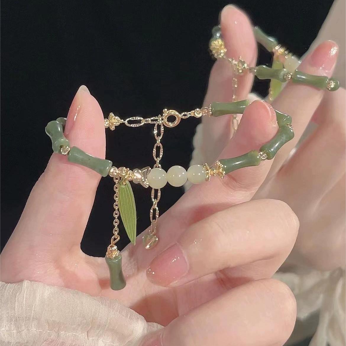 New national style new Chinese style bamboo bracelet for women, retro niche design, high-end feel, Chinese style small gift for besties