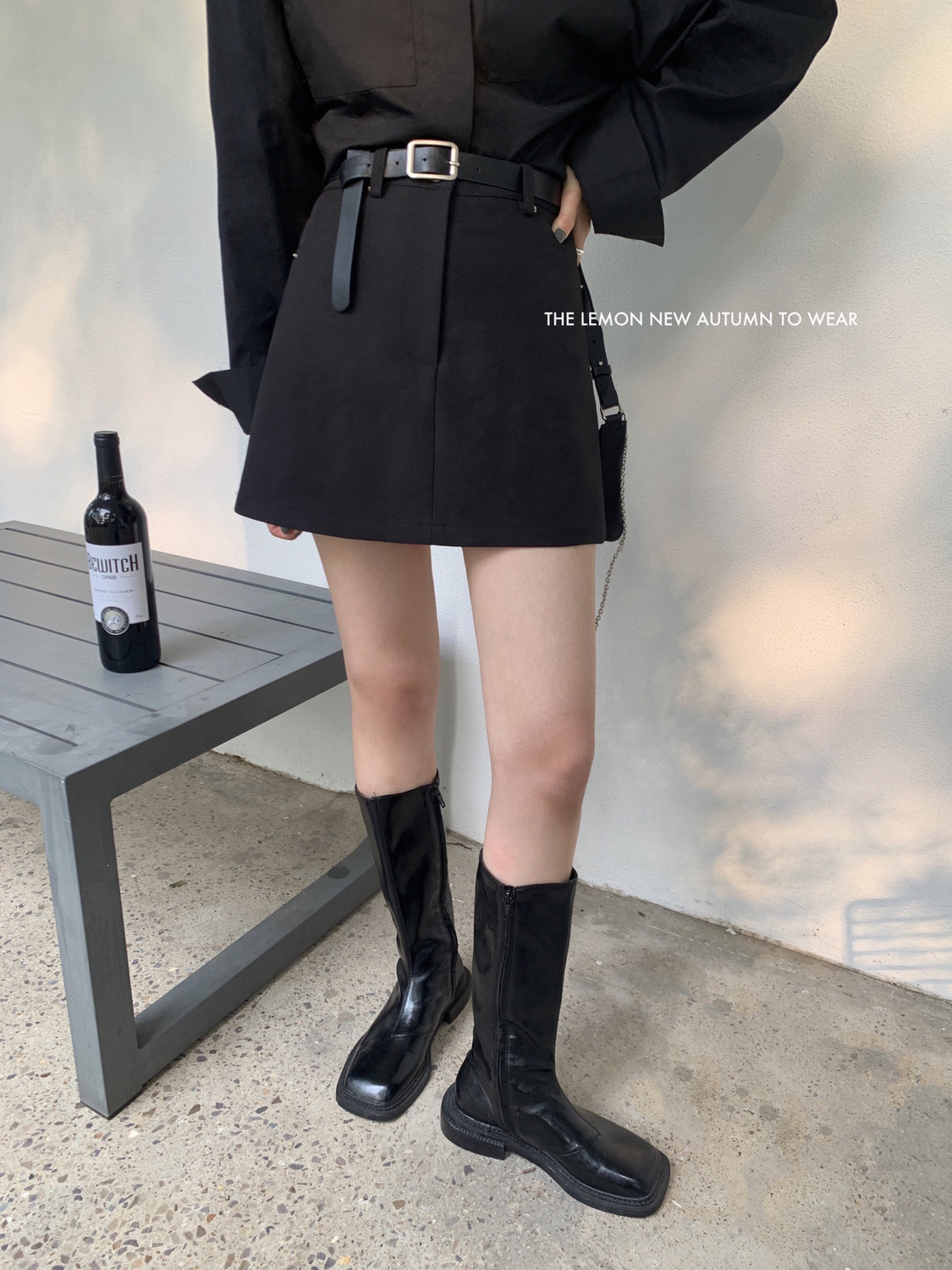 Matching Belt High Waist A-line Half length Skirt Spring 2023 New Short Skirt Anti glare Temperament Versatile Wrap Hip Skirt Children