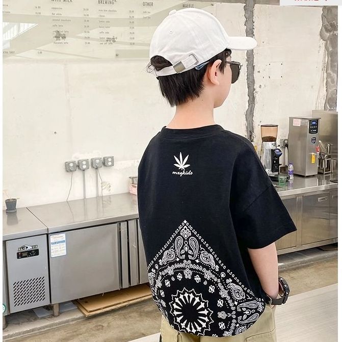 童裝男童夏季短袖t恤純棉2022新款中大童韓版帥氣男孩夏裝體恤潮