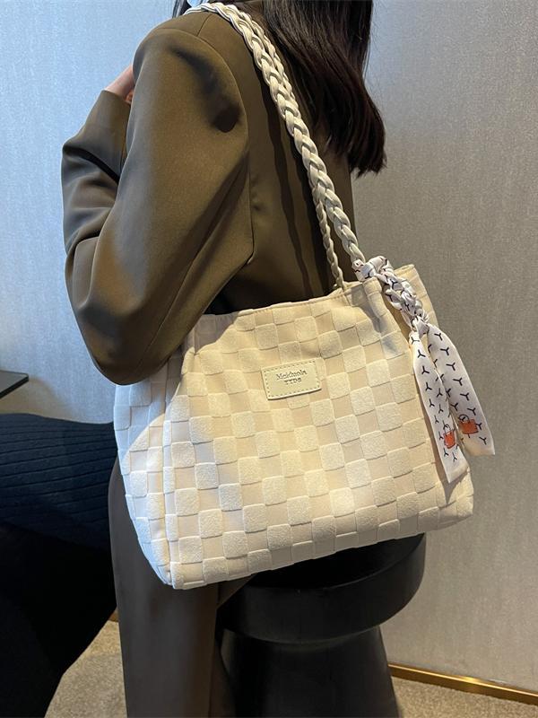 新款大容量包包女休閒百搭帆布單肩包小眾高級質感上課通勤托特包