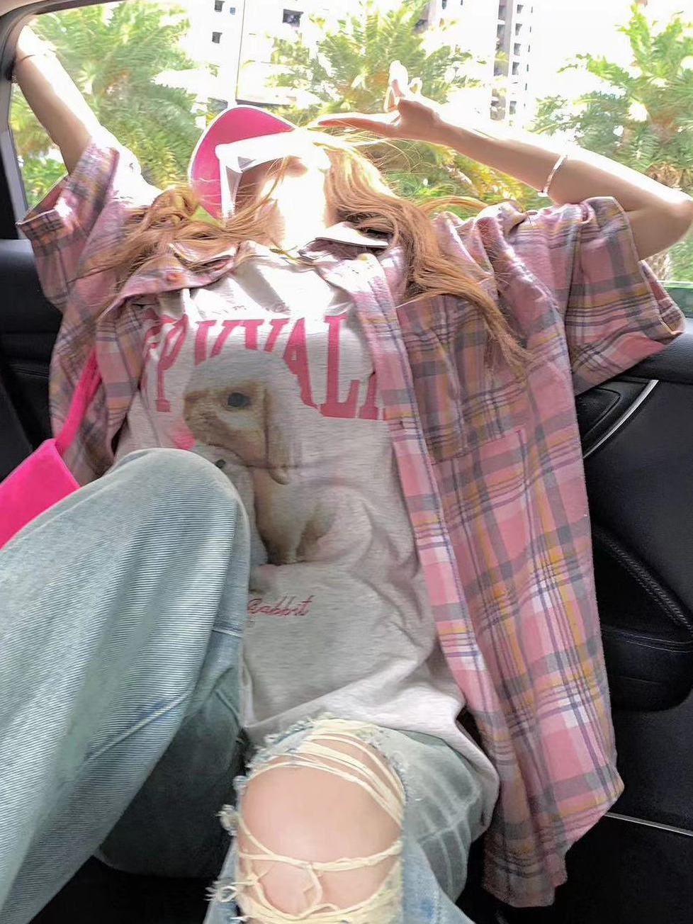 粉色襯衫短袖女2023夏季薄款復古寬鬆百搭上衣休閒小個子半袖襯衣
