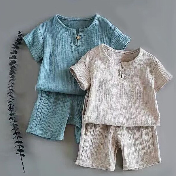 童装男童女宝宝网红夏装短袖套装2022新款100%纯棉儿童洋气上衣服