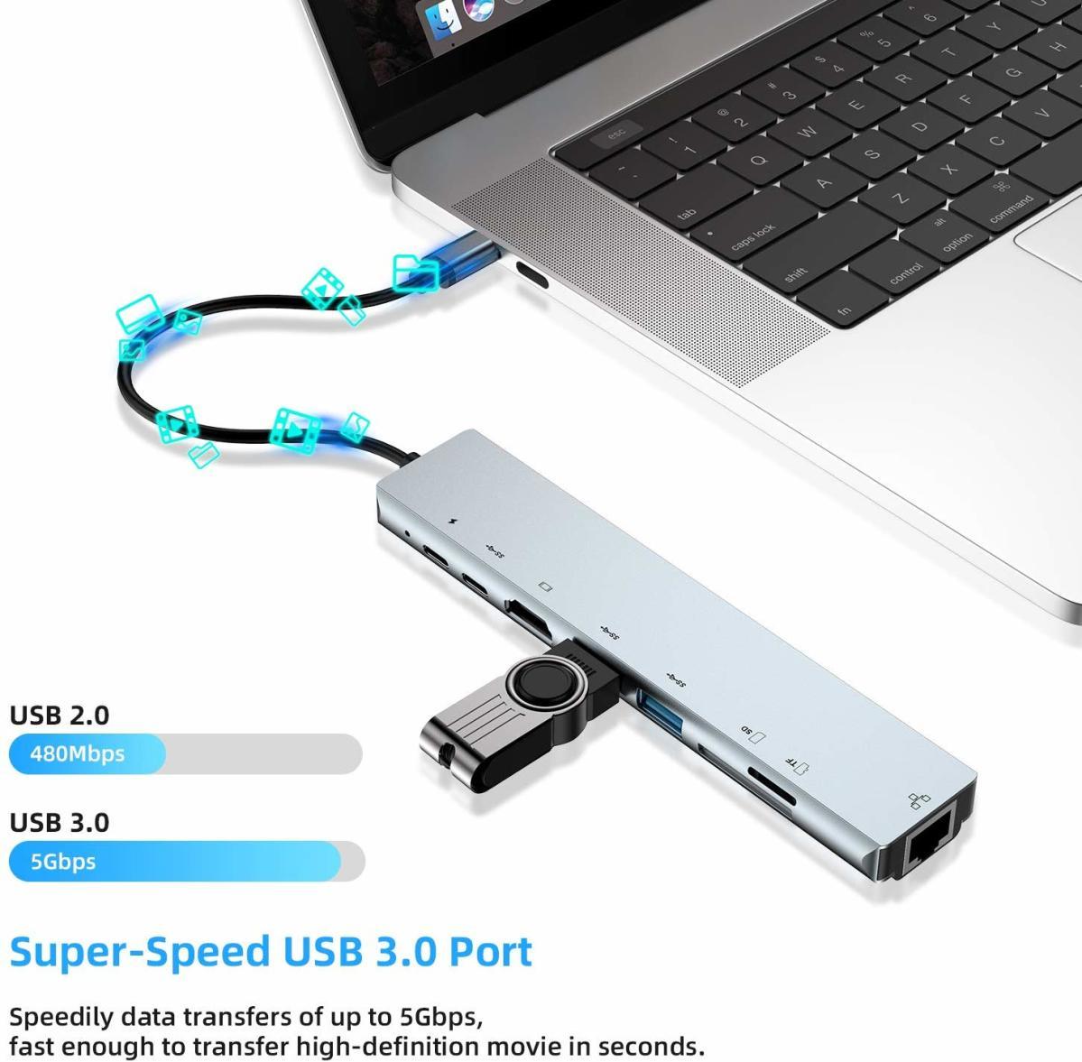 k HDMI 8ni s SD/TF kartou, vysokorychlostní 100Mbps Ethernet port, dokovací stanice typu C_voghion.com