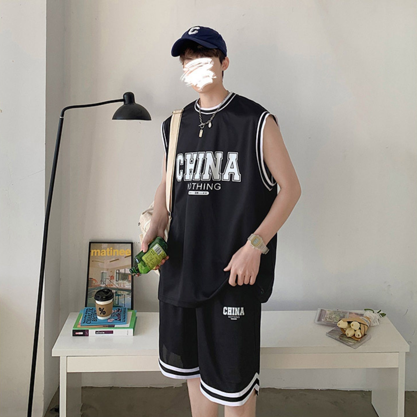 篮球服套装男2023夏季新款休闲运动两件套学生韩版宽松速干球衣潮