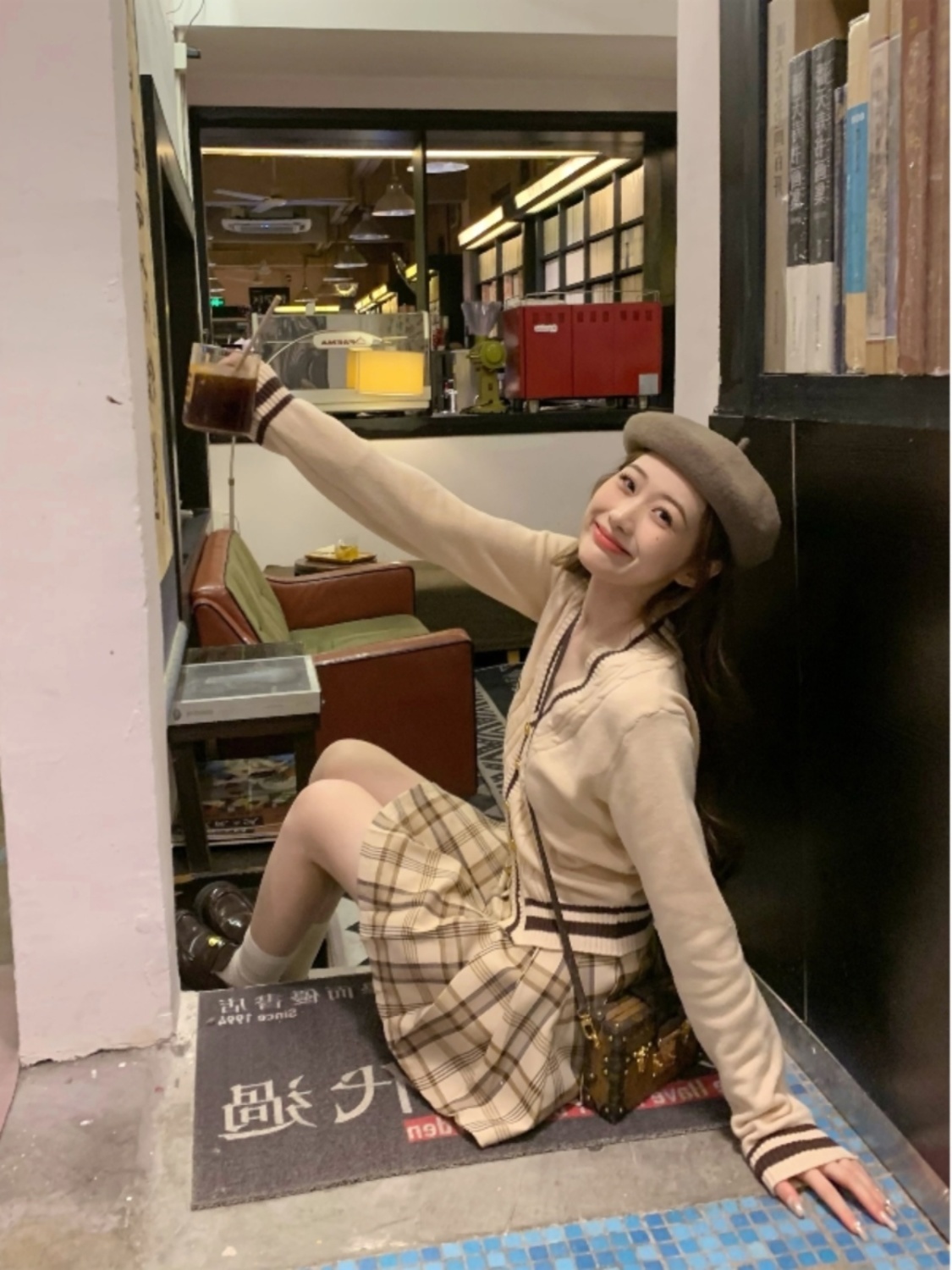 學院風套裝小個子顯瘦2023秋季新款女裝鹽系外穿高級感軟糯溫柔風