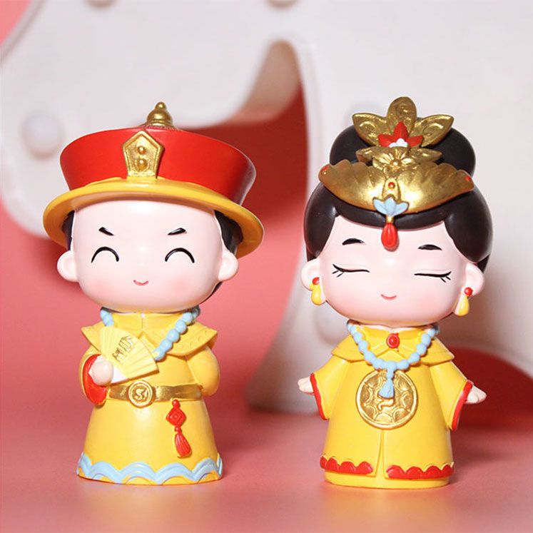 母后大人娘娘蛋糕装饰皇后皇帝老人祝寿摆件网红烘焙装扮公仔