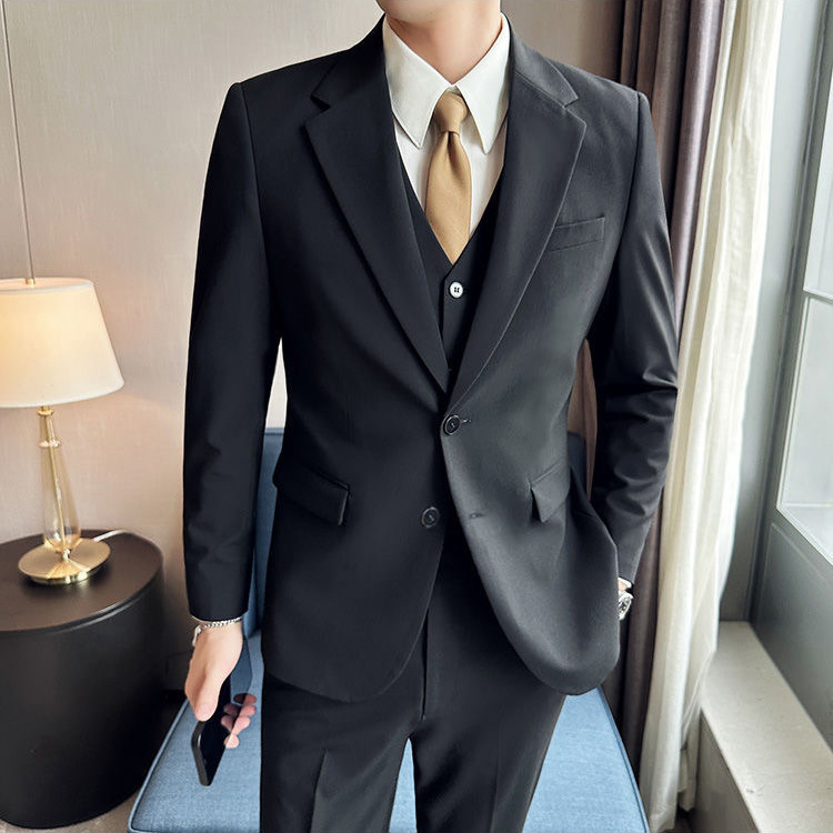 韩版修身西服套装男士新郎结婚礼服商务帅气休闲小西装男一整套