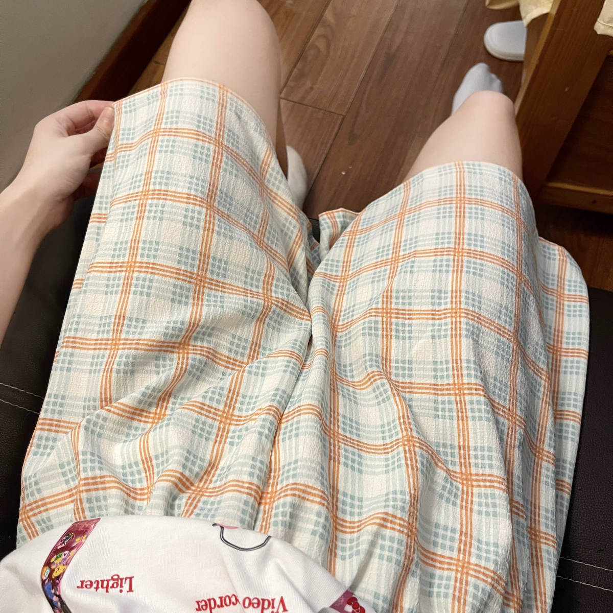 Walking pants pajamas women's summer thin loose casual shorts printed cartoon cute anti-mosquito pants home trousers
