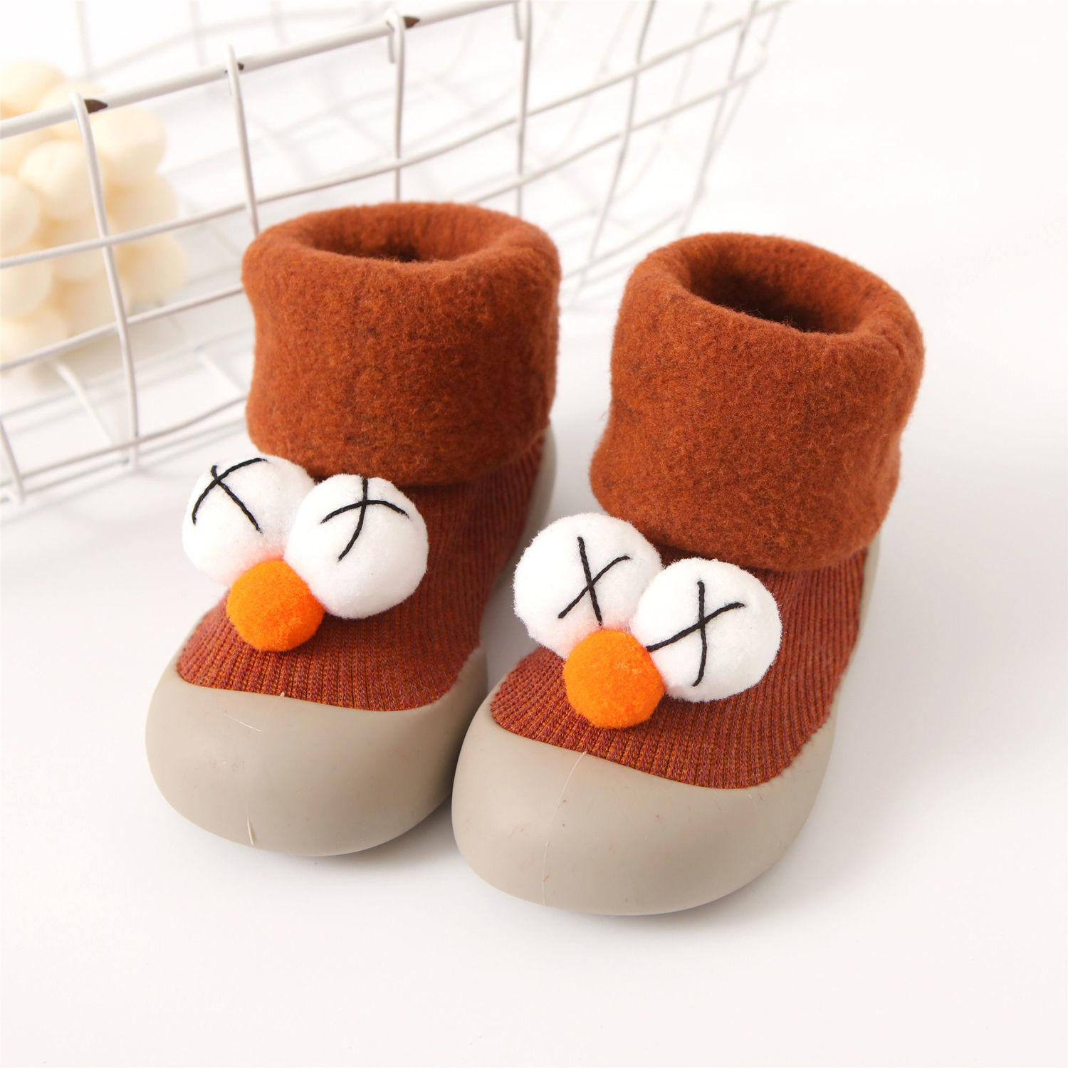 [Plus velvet and thick] winter new men and women baby toddler shoes non-slip soft bottom anti-drop shoes baby floor shoes