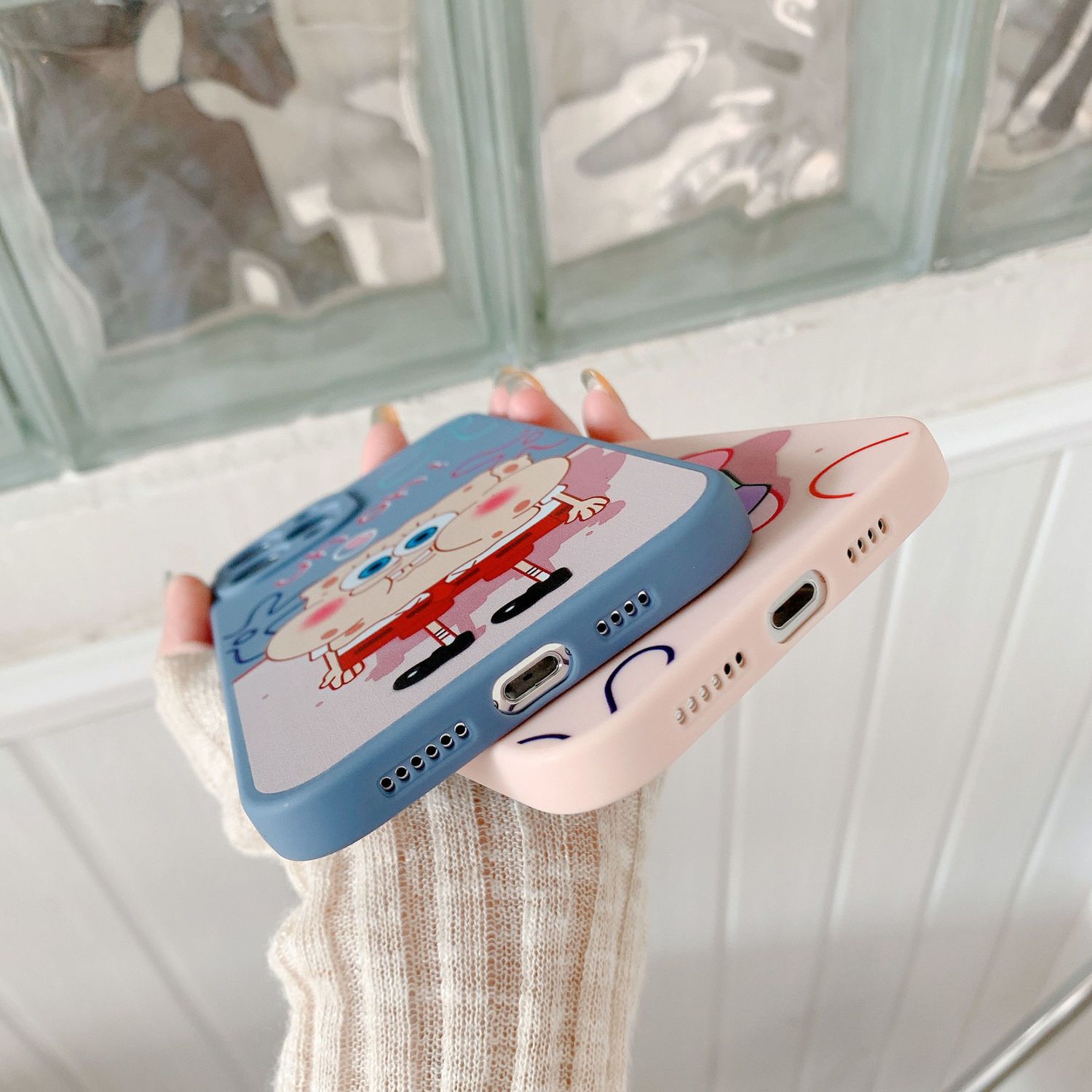 54182-苹果iPhone12ProMax/11/XS/x/xr手机壳可爱卡通少女心保护膜情侣-详情图