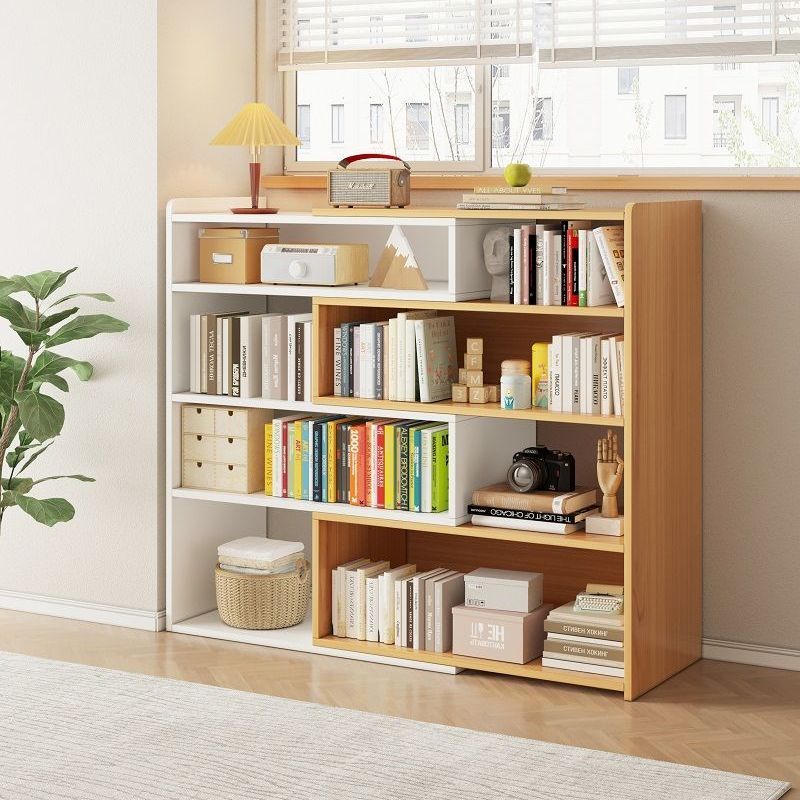 简易书架落地置物架靠墙矮书柜家用桌面多层收纳架可伸缩柜子