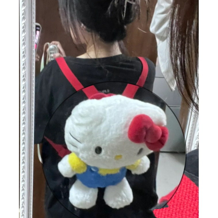 2023新款hellokitty 凱蒂貓毛絨卡通雙肩包jk公仔包