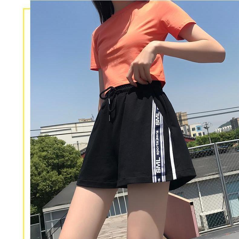 夏季新款运动短裤女宽松学生韩版跑步外穿防走光ins休闲热裤