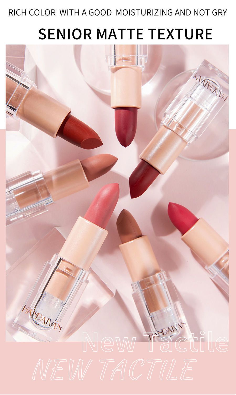 Rossetto Ice Matte 12 colori Rossetto difficile da decolorare Pasta di fagioli nudi Rosa Studente Piccola marca_voghion.com