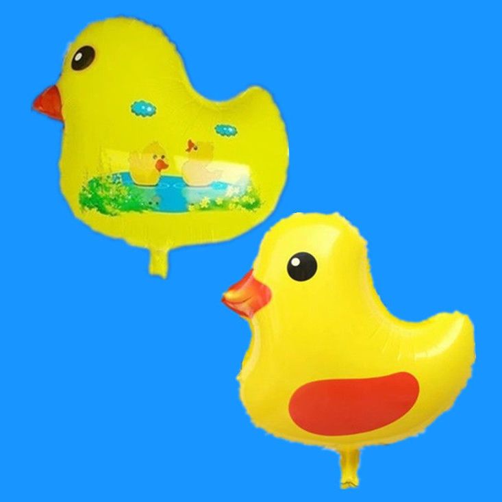 包邮小黄鸭小黄鸡太空球氢气球飘空气球