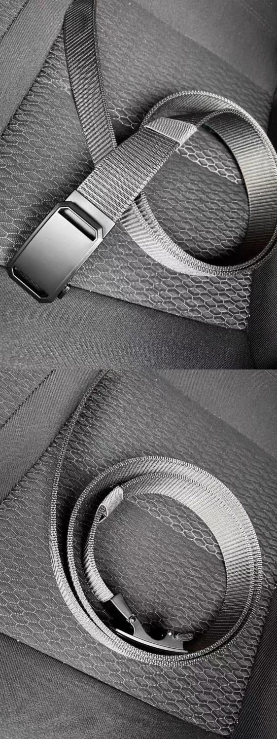 Belt for men, student automatic buckle, versatile canvas nylon belt no holes, extended function, casual workwear pants_voghion.com