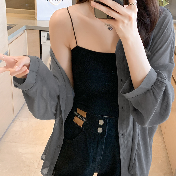 冰絲防曬襯衫女披肩外搭夏季戶外透氣百搭空調服開衫上衣輕薄外套