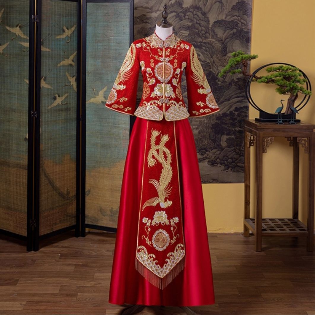 2021新款秀禾服新娘婚礼服敬酒服中式结婚龙凤褂古装婚服秀和服女