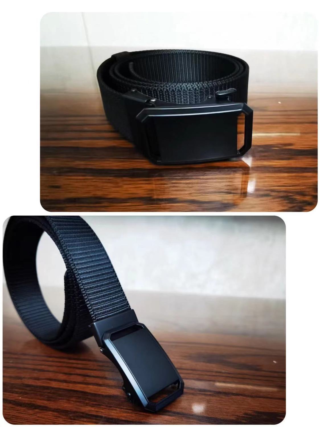 Belt for men, student automatic buckle, versatile canvas nylon belt no holes, extended function, casual workwear pants_voghion.com