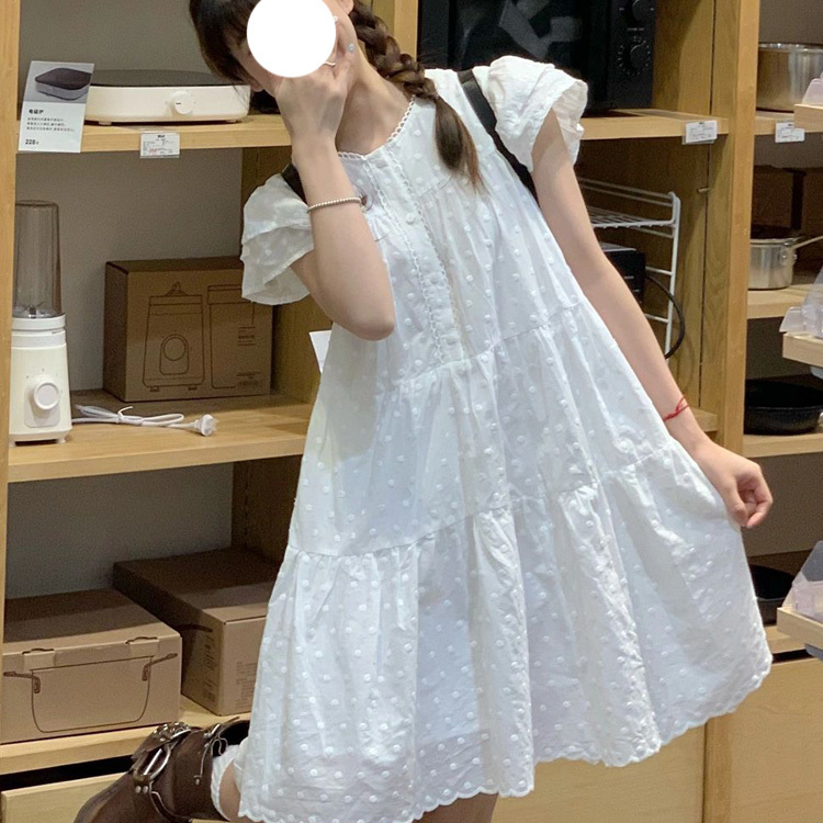 Xiaozi Pure Desire French Dress  New Sen Department Feifei Sleeves Sweet Temperament First Love Gentle Wind Skirt