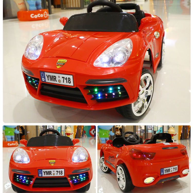 保时捷儿童电动车四轮遥控小汽车1 6岁男女宝宝玩具车充电可坐人 虎窝拼