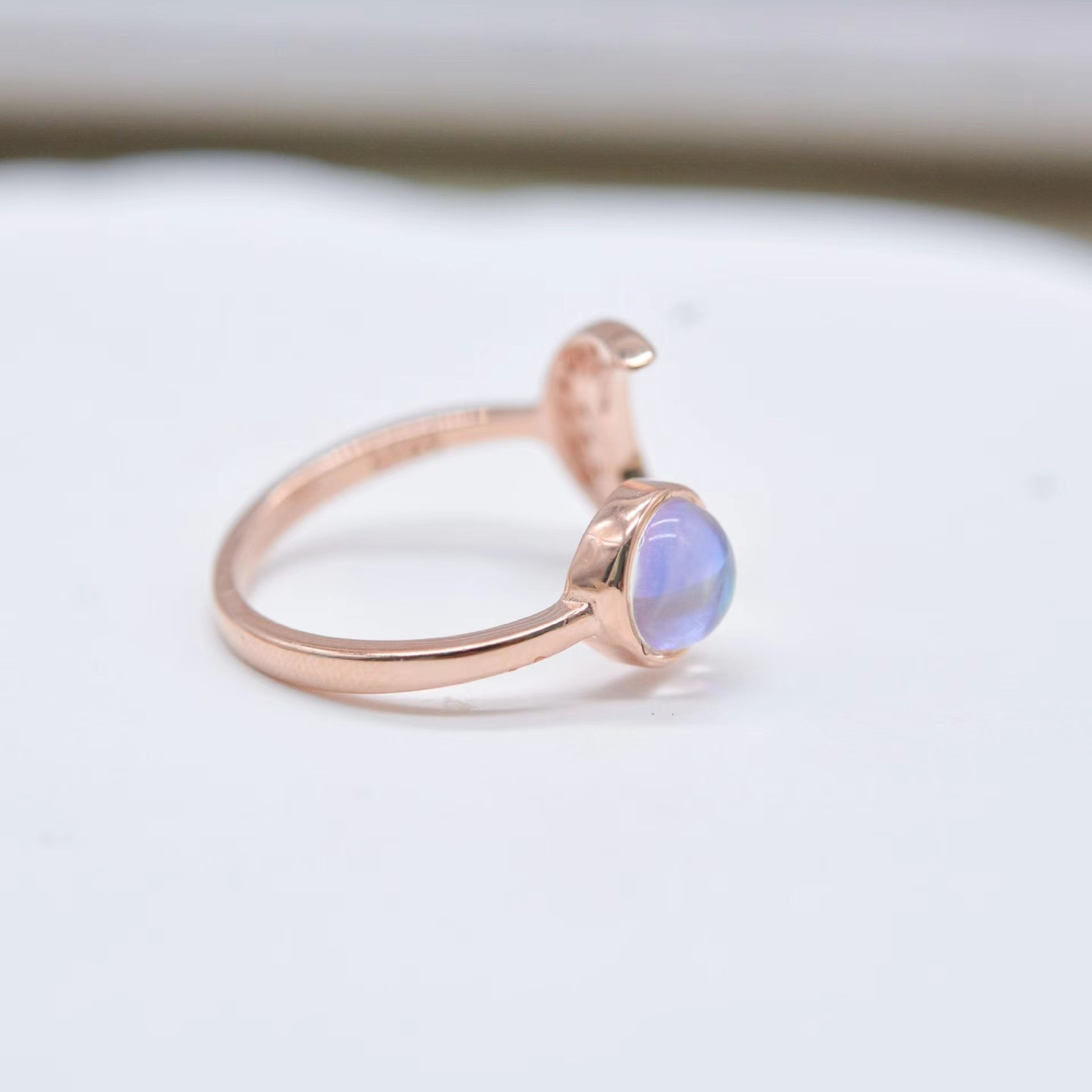 New Moonstone Moon And Star S925 Silver Open Ring Women Simple Luxury High-end Feel Gift For Girlfriend_voghion.com