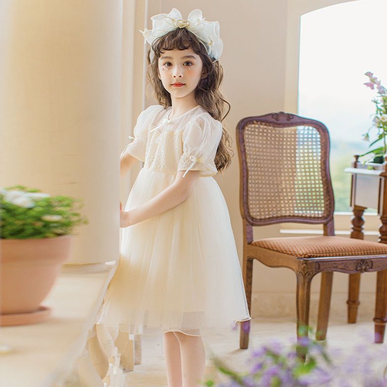 Girls' dress summer dress  new Korean version fluffy yarn skirt children's net red female dress foreign style princess dress