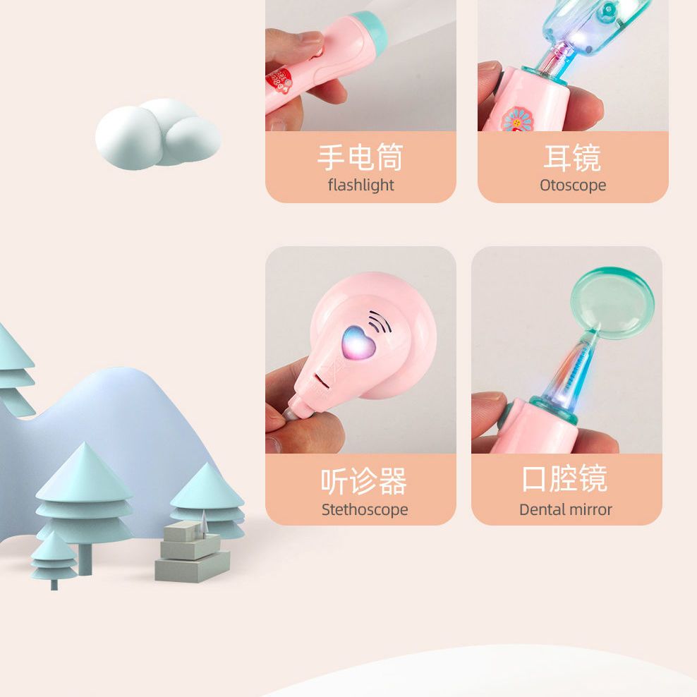 106081-儿童过家家医生玩具套装宝宝听诊器打针工具箱男女孩仿真护士宝宝-详情图