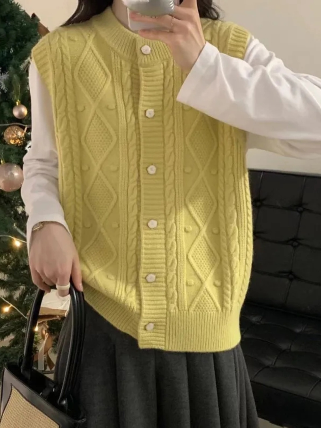 Knitted solid color sweater women's cardigan loose vest vest all-match outerwear autumn new sleeveless sweater jacket