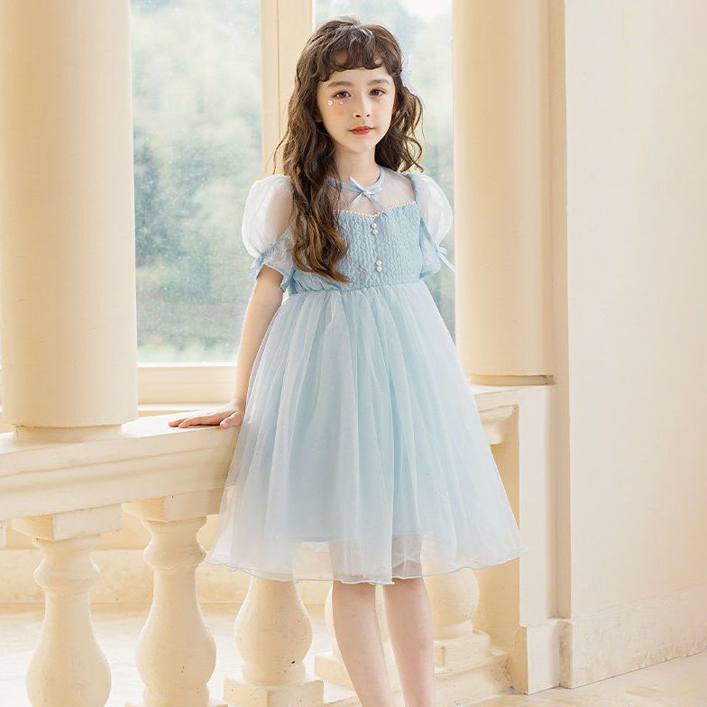 Girls' dress summer dress  new Korean version fluffy yarn skirt children's net red female dress foreign style princess dress