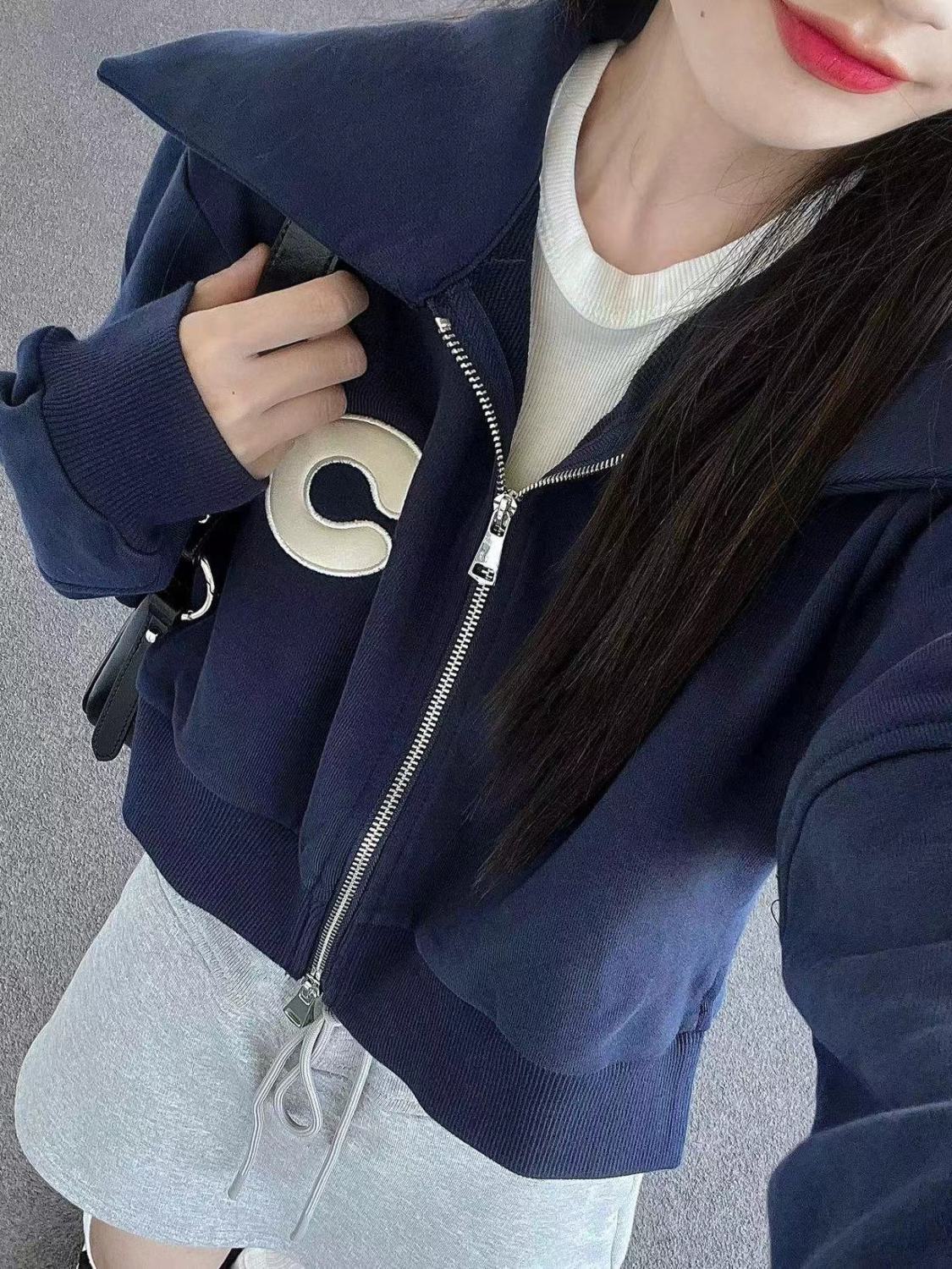 2023早秋新款短款衛衣女韓系時尚寬鬆百搭顯瘦拉鏈開衫外套ins潮