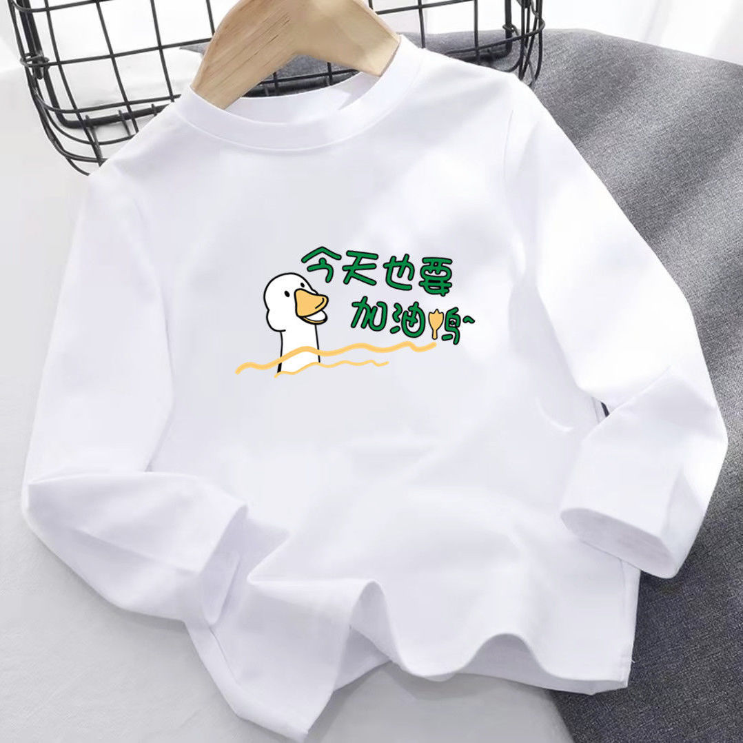 100% cotton boy's long-sleeved t-shirt 2022 spring and autumn new children's all-match tops girl baby foreign style bottoming shirt