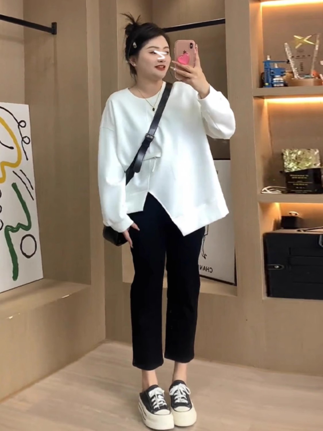 200斤大碼不規則衛衣女秋冬新款胖mm寬鬆顯瘦遮肚子設計感上衣服