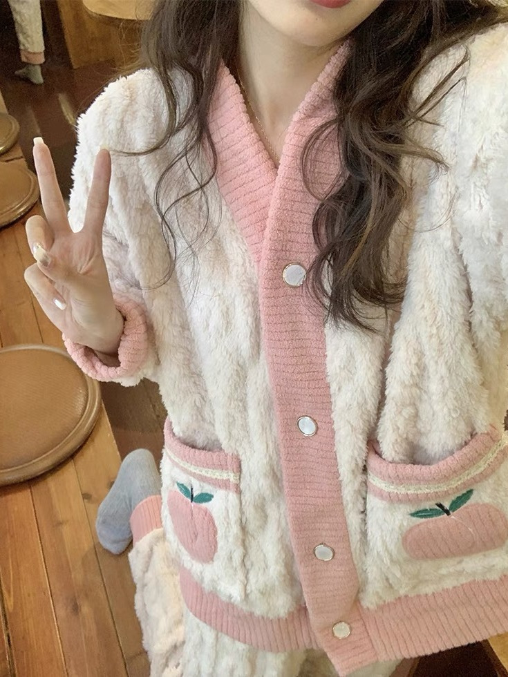 珊瑚絨睡衣女冬季新款ins甜美可愛加絨加厚法蘭絨冬天家居服套裝