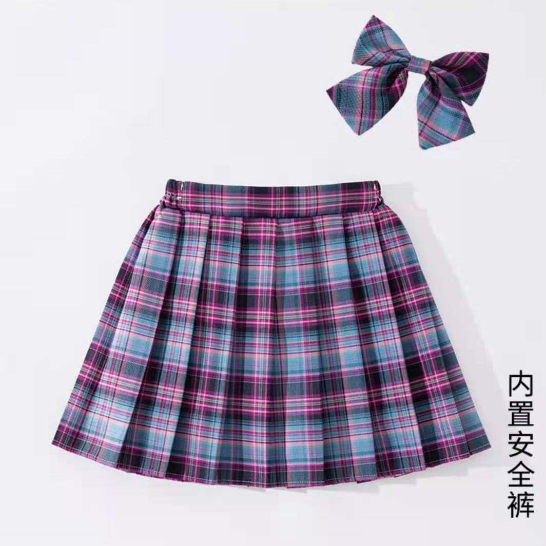 童裝女童百褶裙電競格子半身裙幼兒小學生校服裙大童演出短裙春秋