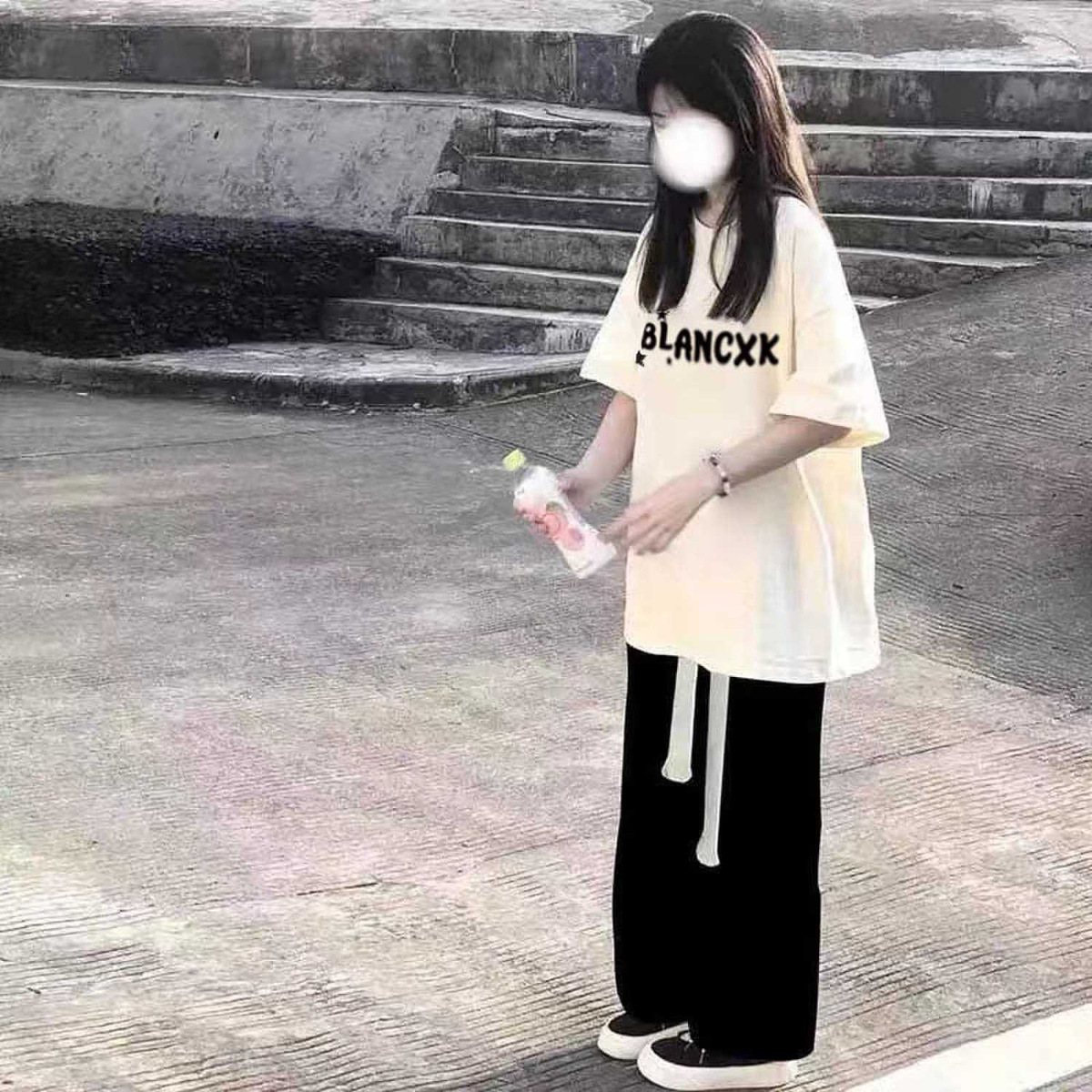 2023夏季套裝女學生韓版寬鬆慵懶風短袖T恤+闊腿褲休閒兩件套ins
