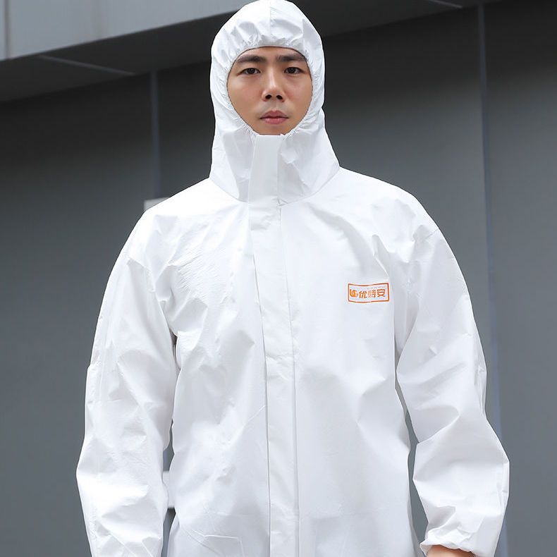 Disposable one-off conjoined protective clothing with cap directly sold by manufacturers