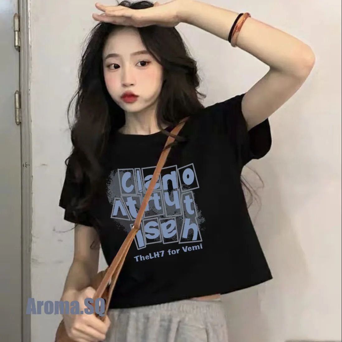 100% pure cotton summer new super hot net red short T-shirt female ins loose all-match thin short-sleeved top female trendy