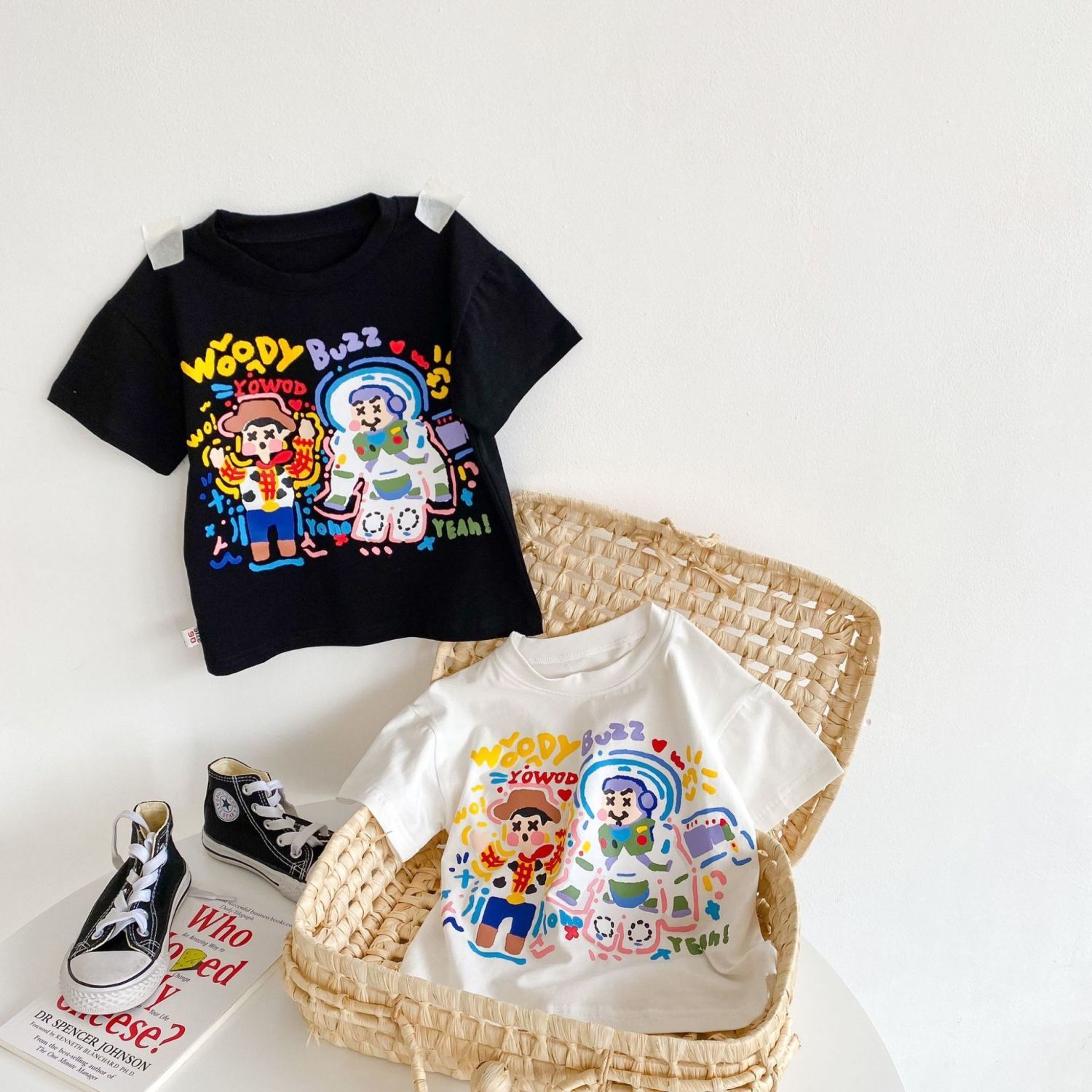 100% cotton children's boys and girls 2023 summer new cartoon heavy industry quick-drying breathable short-sleeved T-shirt top