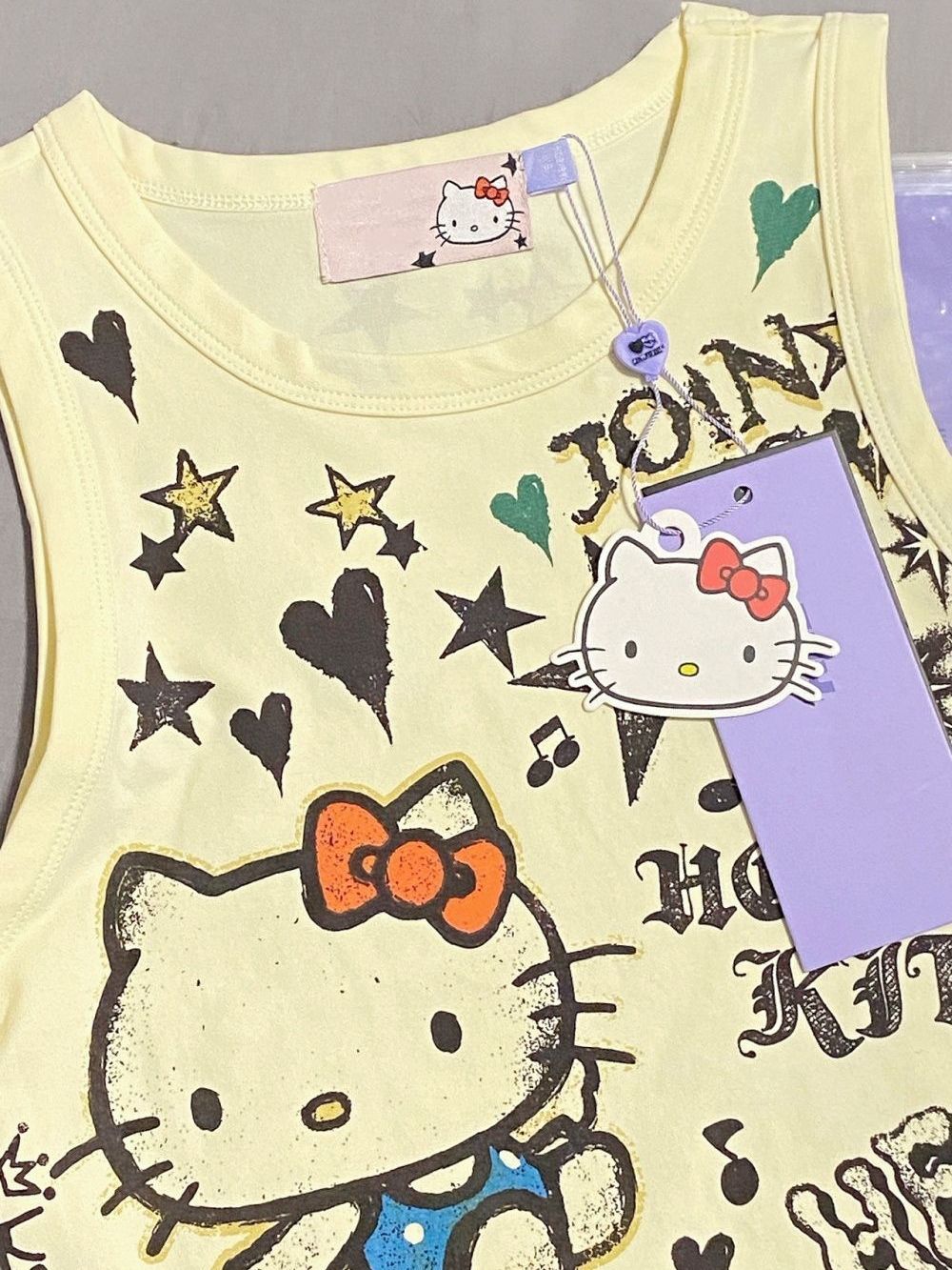 藝術生奶乖上衣可愛HelloKitty印花背心女夏街頭辣妹短款上衣