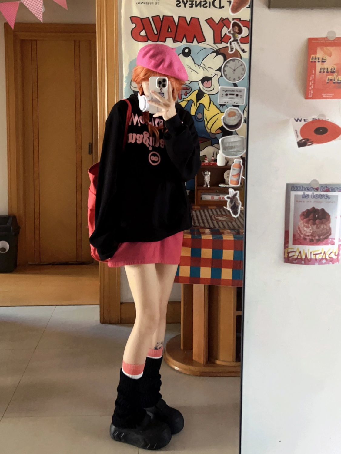 美式黑色連帽衛衣女春秋高級感超好看寬鬆中長款oversize上衣外穿