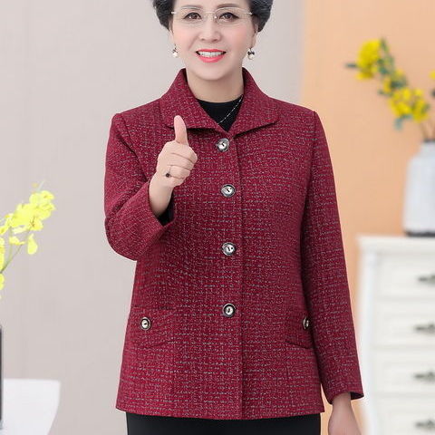 中老年女装春秋装老年人衣服女奶奶外套妈妈装大码女装老太太衣服