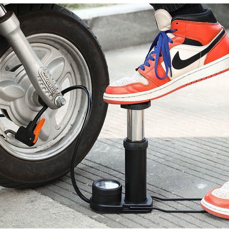 脚踩打气筒自行车家用高压充气泵电动电瓶车摩托车篮球便携多功能