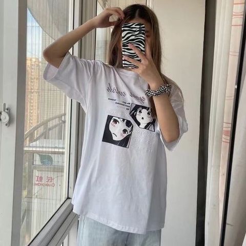 Salt short sleeve T-shirt female  new summer Korean version of loose ins Harajuku white Japanese student coat tide