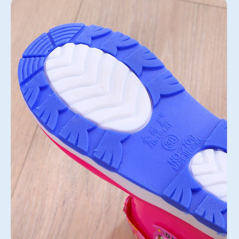 儿童雨鞋新款男女中大童保暖轻便耐磨防滑卡通软胶恐龙图案水鞋