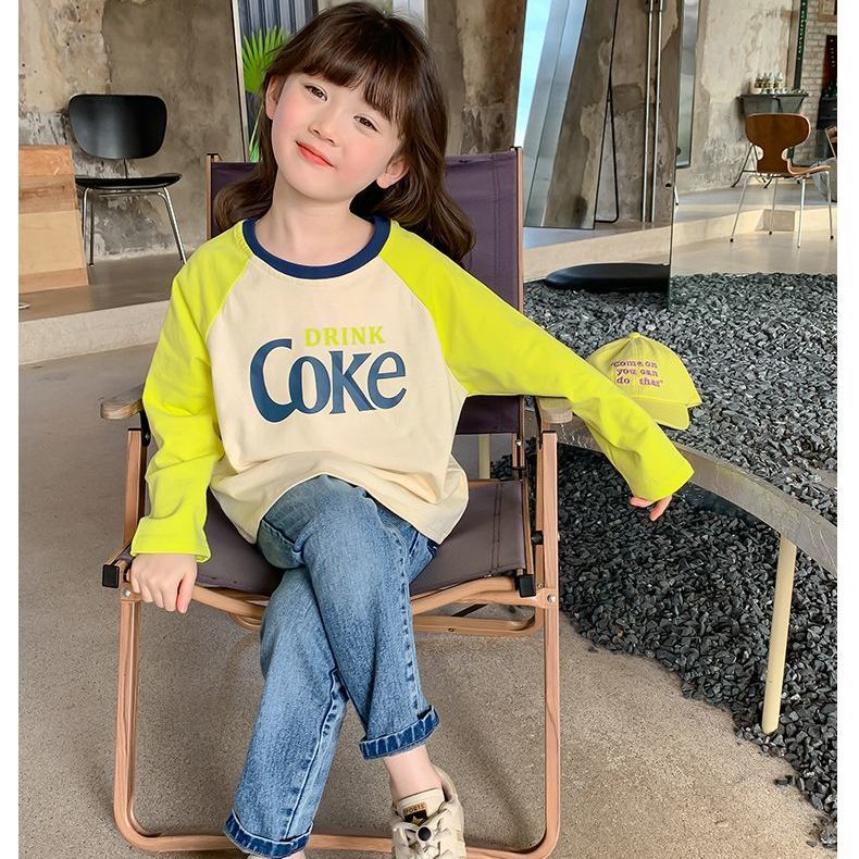 Children's clothing girls long-sleeved T-shirt autumn clothing 2022 new children's pure cotton bottoming shirt baby spring and autumn tops for middle and large children